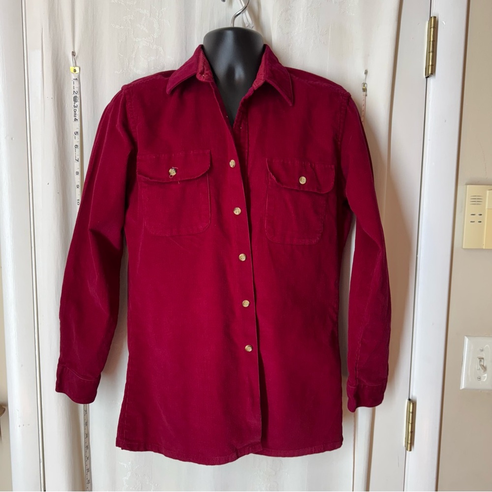 Men's Deep Red Casual Button Down Shirt